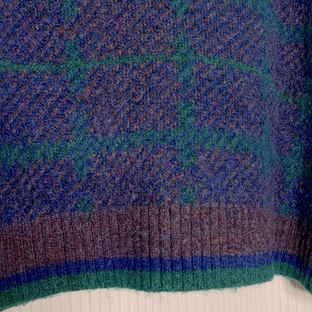 Zara Multicolored Collared Oversized Cropped Purple Blue Green Size Small - Picture 6 of 8